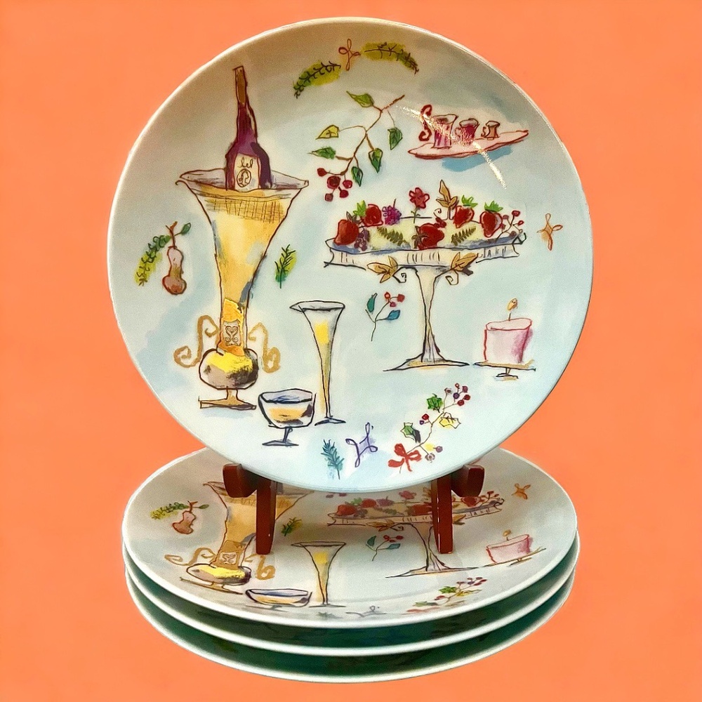 Set of 4 R.S.V.P. Cake/Dessert Plates by CRATE and  BARREL